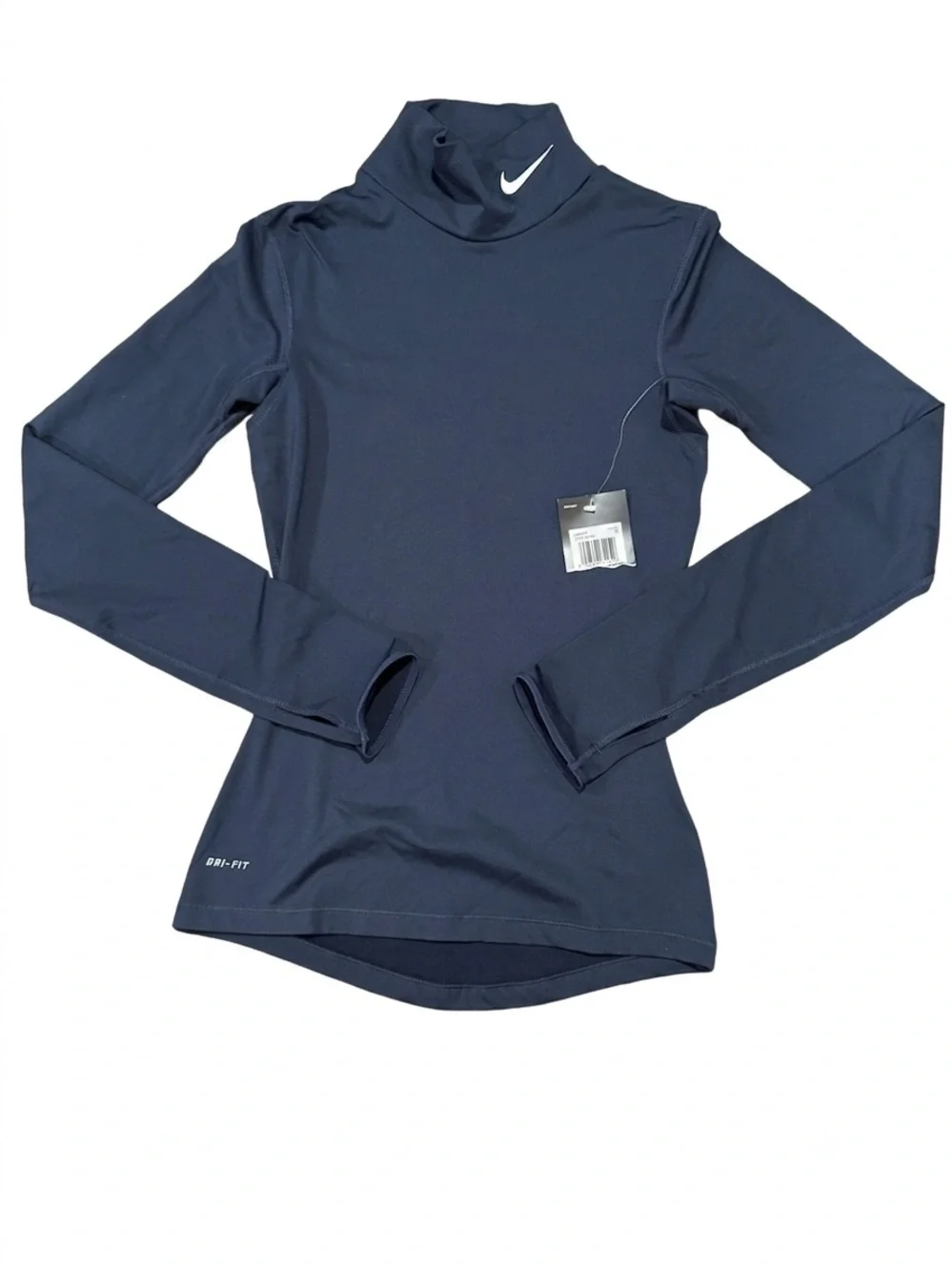 Nike Dri-Fit Navy Blue Mock Neck Long Sleeve Shirt NWT Size XS